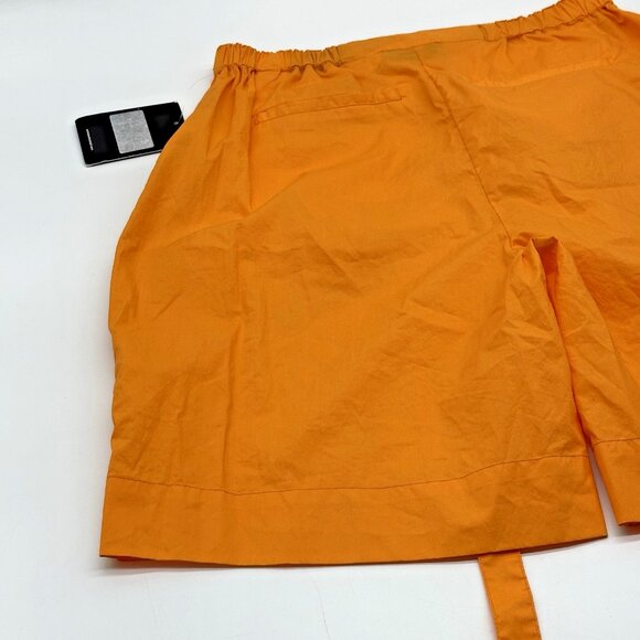 NICHOLAS Talitha Size 2 Wildflower Orange Cotton High Waisted Wrap Belt Shorts - Picture 11 of 11